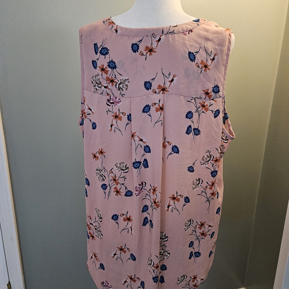 Daniel Rainn Women's Size 2x Floral Pink Sleeveless Top Shirt - Picture 12 of 14